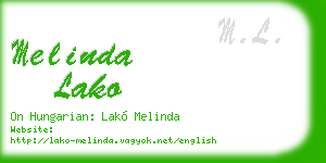 melinda lako business card