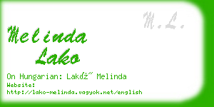 melinda lako business card